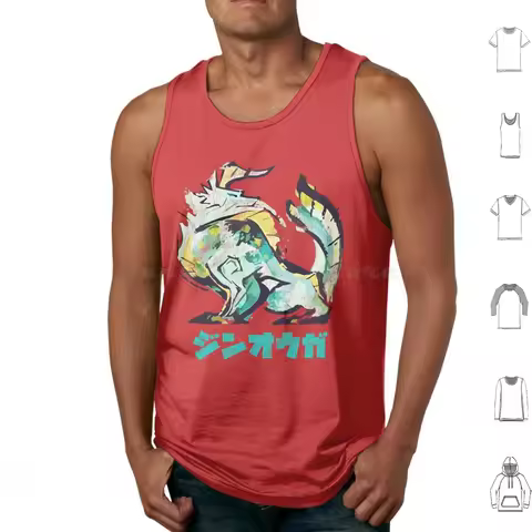 Monster Hunter Rise Zinogre Tank Tops Print Cotton Zinogre Wyvern Monster Hunter Rise Sunbreak Monst