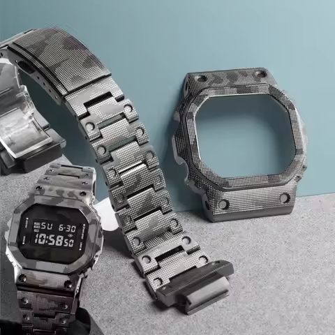 DIY set mod kit Camouflage DW5600 5610 metal Stainless steel case For Casio DW-5600 GW-M5610 Titaniu