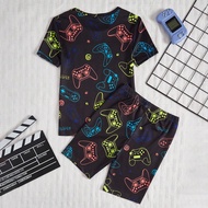 KTBSJ4 Tween Boy Milk Silk Snug Fit Pyjamas, 180g, พิมพ์ดิจิตอลพร้อมตัดตำแหน่ง