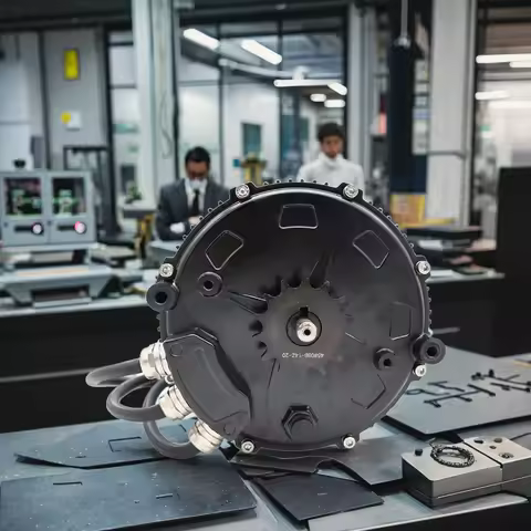 Motor DK168 V2 50H 10000W 72V 100KPH IPM PMSM Brushless Mid Drive Explosion-Proof Belt Pulley Perman