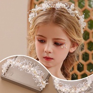 [Cutewomen2020]Fashion Tiara Crystal Pearl Flower Headband Bridal Wedding Crown Headdress Wedding Je