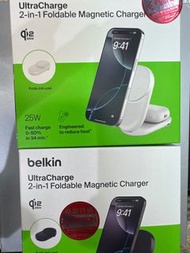 Belkin iPhone 17 25w無線快充UltraCharge 2-in-1 摺疊磁吸充電器