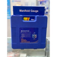 Manifold Gauge Set Gas R410A/R32/R22, Double Meter Gauge & Charging Hose Set, High Pressure & Low Pr