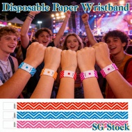 【SG Seller】100Pcs Disposable Fluorescent Paper Wristband Concert School Party Event Identification