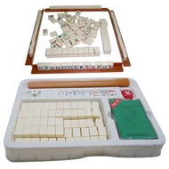 YQ5 Mini Travel Mahjong Set Home Mahjong Board Game Sets Portable Elaborately Crafted Mahjong With Poker Cards For Trave