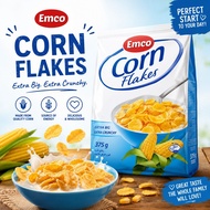 EMCO Cornflakes 375gm, Cereal, High Fibre, Extra Crunchy