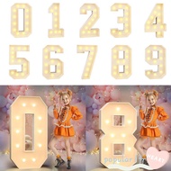 POPULARFR LED Light Balloon, 0-9 Numbers 91cm Giant Birthday Figure, Lighted Numbers Light Up Balloo