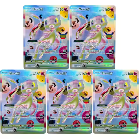 PTCG Collection Cards Mew 158/128 DIY PTCG Game Cards Shining Creativity Rare Holographic Cards Gift