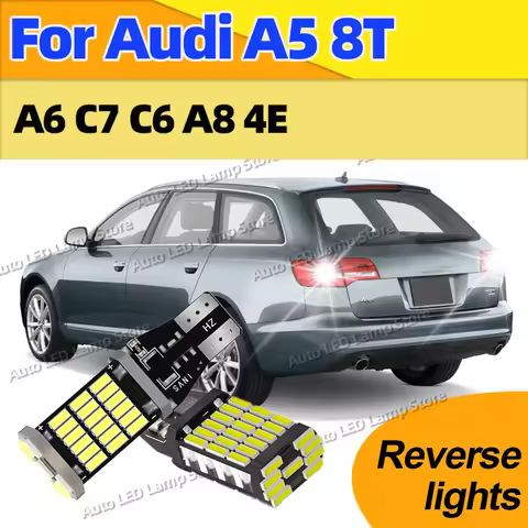 For Audi A5 8T A6 C7 C6 A8 4E Plug and Play 6000K White Lamp Canbus T15 LED Bulbs W16W Auto Bcakup R