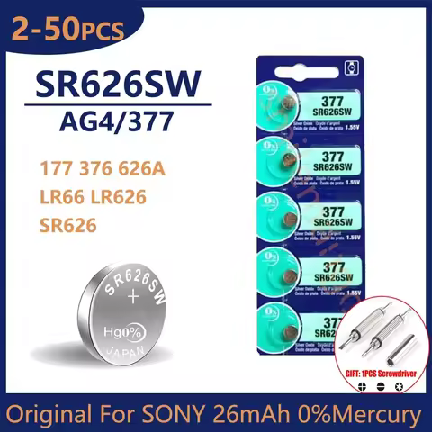 Original AG4 377 For SONY Button Batteries SR626SW SR626 177 376 626A LR66 LR626 Cell Coin Alkaline 