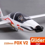 เครื่องบิน เครื่องร่อน ตัวลำ+ชุดไฟ ไม่รวมรีโมทกับแบต FMS FOX V2 Glider with Flaps 5CH ปีก 2300mm PNP Easy Trainer RC