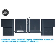 A2485 M1 A2527 A2780 M2 Laptop Battery for Pro 16" 2021 Year MK1E3LLA MK183LL MK1F3LL