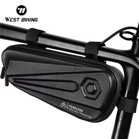 WEST BIKING Waterproof Bicycle Frame Bag EVA Hard Shell Tools Storage Panniers MTB Road Bike Bag Top