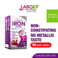 LABO Femme Iron Complex Supplement + Vitamin C Non Constipating No Metallic Taste For Tiredness & Fa