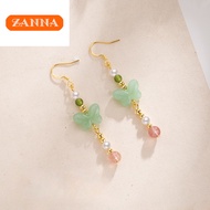 emas 916 original gold Hotan Jade Butterfly Ear Hook