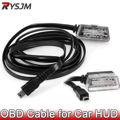 1.7m HUD OBDII Cable OBD-II OBD2 to Mini USB Cable Car Diagnostic Extension & Connection Cable for H