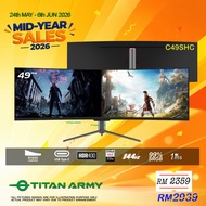 TITAN ARMY 49" Curved VA DFHD 144Hz HDR400 99%sRGB USB-C + Speaker Ultrawide 32:9 Gaming Monitor (C4