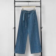 Atipashop - MIRO INDIGO JEANS กางเกงยีนส์ ขายาว ทรงกระบอกกลาง ผ้าดิบ