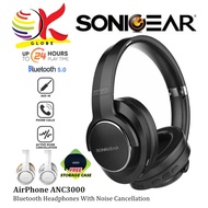 SONICGEAR AIRPHONE ANC3000 BLUETOOTH HEADPHONES WITH ACTIVE NOISE CANCELLING &amp; UP TO 24 HOURS PLAY TIME HEADSETS