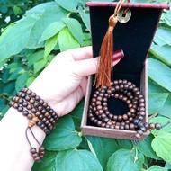 Agarwood bracelet - agarwood bracelet chain 108 quang nam beads with brocade box