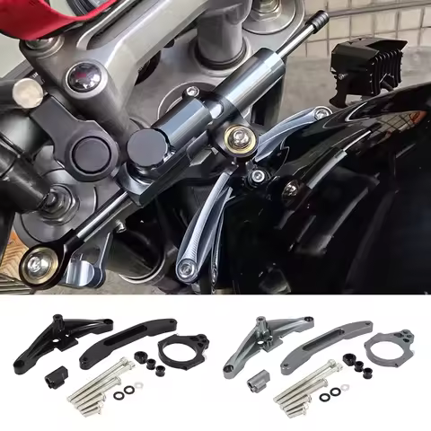 Motorcycle Adjustable Steering Damper CNC Aluminum Direction Stabilizer Bracket Accessories For Yama