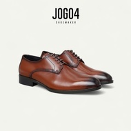 Classic Derby CL2 men's leather shoes - JOG04, patina light brown color combination (CL2-V)