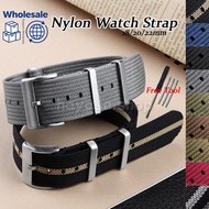 18/20/22mm Soft Nato Woven Nylon Watchband Bracelet for Replacement Military One Loop Watch Strap Ri