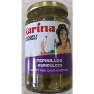 Karina brand pickled baby melon.Gherkins 360g. Expiry date: 2028