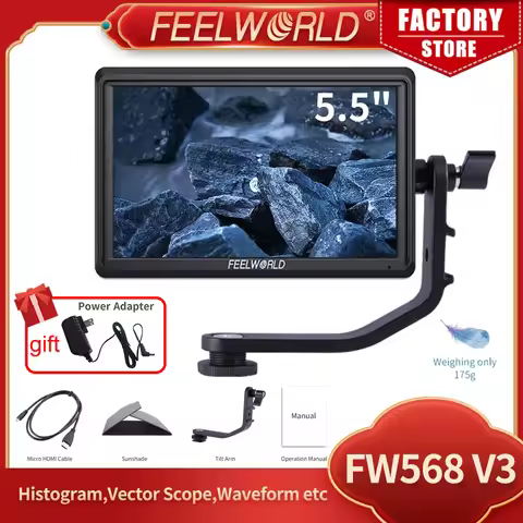 FEELWORLD FW568 V3 5.5 Inch Portable Camera DSLR Field Waveform Monitor 4K HDMI In Out Full HD 1920x