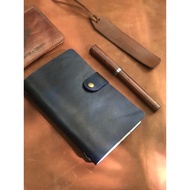 [A6] Sổ Quà Tặng Doanh Nghiệp Sổ Tay Tay Mini Ghi Chép Có Nút Bấm Da Thật Kèm 2 Ruột A6 Khắc Tên The