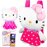 Hello Kitty Plush Backpack for Girls Set - Hello Kitty Gift Bundle with Hello Kitty Plushie with Adj