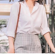 Áo sơ mi trắng dài tay basic cho Nữ