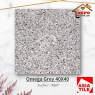 Asia Omega Grey 40x40 Kw1 Keramik Lantai Matt Motif Terrazo