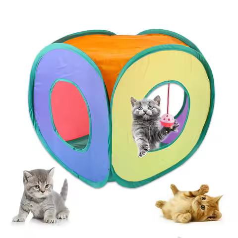 Square Cat Rainbow Tunnel Store Folding Pet Drill Bucket Cat Toys