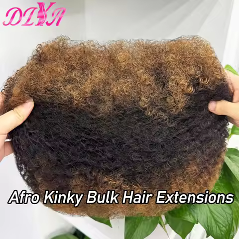 20inch 50G/Pack Colorful Afro Kinky Bulk Dreadlock Hair Extension QVR Afro Kinky Curly Remy Human Ha
