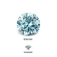 【 Comes with GRA certificate 】 0.5ct-5ct blue moissanite ring, earrings, necklace, DIY jewelry acces