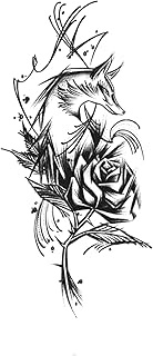 Cool Tattoos,Fox Rose TH-GZXQB-22,Fox Tattoos,Resilience,Real Tattoo Look,Lasts 1-2 Weeks,Water-Resi