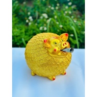 Piggy Bank/Piggy Bank - BRONZE GOLD Hedgehog - C22cm *D24cm * R22cm Savings Tube - Feng Shui - Decor