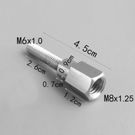 Scooter Motorcycle Rear Mirror Adapter M8 8mm To 6mm M6 Male Female Right Hand Thread Changing Heigh