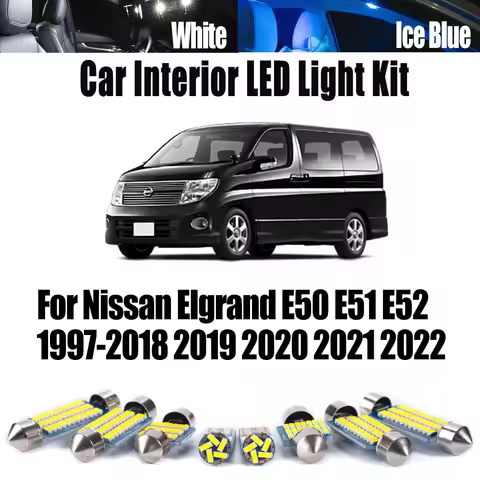 Canbus LED Interior Reading Light Kit License Plate Bulbs For Nissan Elgrand E50 E51 E52 1997- 2020 