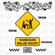 2MM ACRYLIC SIGN FOR COFFEE TROOPS DIAMETER SIZE 30X10CM + DOUBLE TAPE PRINT UV HIGH QUALITY | ONE T