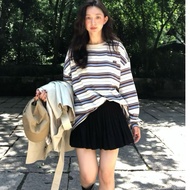 |Dream Photography Seoul Home|Korean Design Fever Endorsement Stripes t-Shirt Large Version Loose Co