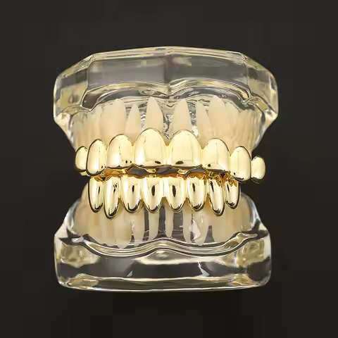 Irregular 8/8 teeth Grillz HIP HOP Teeth Grillz Top & Bottom Grills Set With silicone Real Shiny Vam