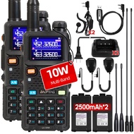 UV-5RM 10W Handheld Ham Radio Long Range, Portable Gmrs Radios with 2500mAh Type-C Charging Battery,