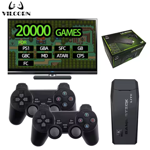 Video Game Console TV HD Game Stick 64GB 20000 Retro Games For PS1/GBA/MAME/SEGA Everdrive Save/Sear