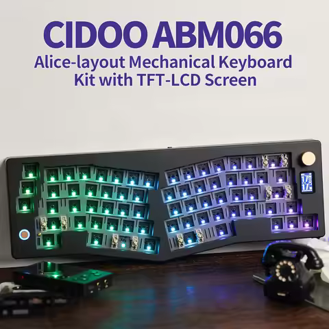 CIDOO ABM066 Barebones Kit Alice-layout VIA-programmable Hot Swappable Bluetooth/2.4Ghz/ Type-C Conn