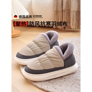 Down Heel Cotton Shoes Men's Home Furnishing Fleece Warm Shoes Indoor Waterproof Anti-slip Home Cott