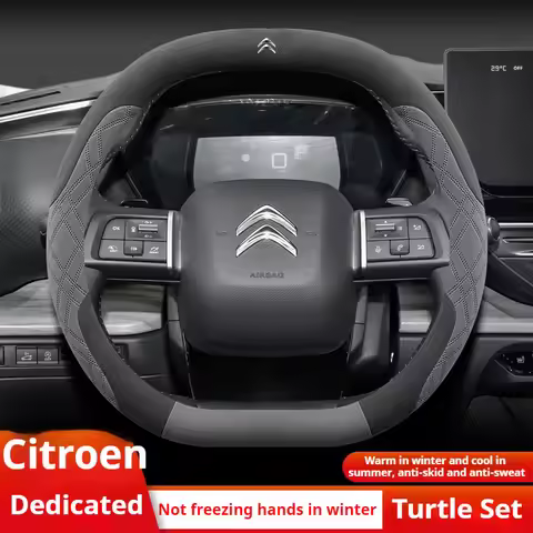 Suede Car Steering Wheel Cover for Citroen C4X C5X C5 Aircross e-Berlingo C4 Cactus 2021 2022 2023 2