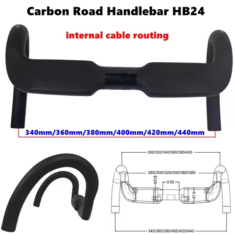 BIKEDOC Dropbar Carbon Narrow Aero Handlebar Road Bike Bar Internal Cable Routing Bars