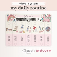 Bramble – Unicorn Daily Routine Flip Board for Kids | Visual Schedule Chart | Autism, ADHD, PECS, Ho